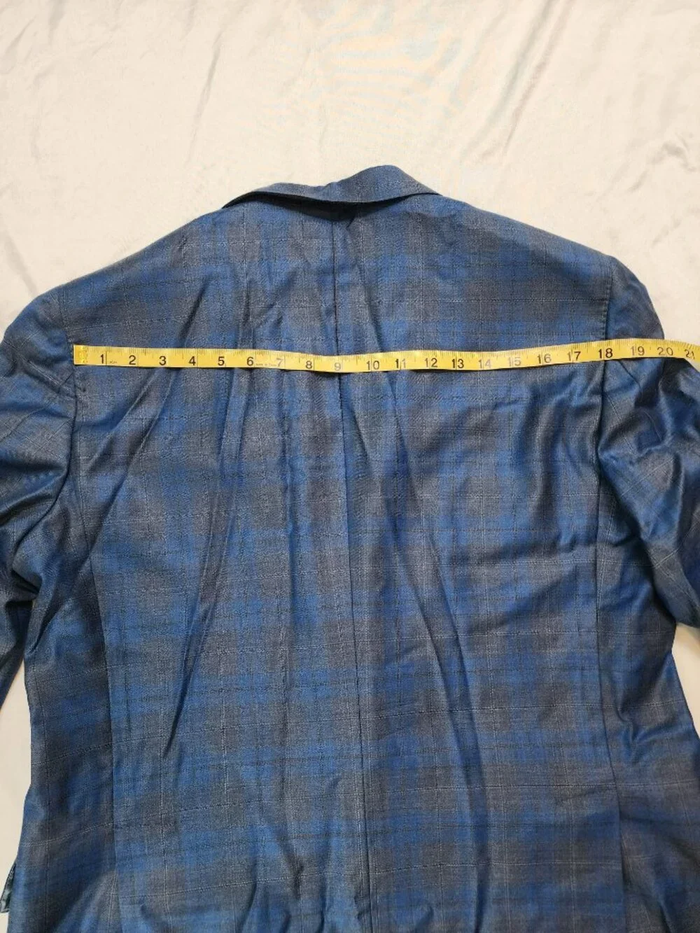 Belvest Super 130s Wool Blue Plaid Sport Coat Blazer IT 54 Made in Italy